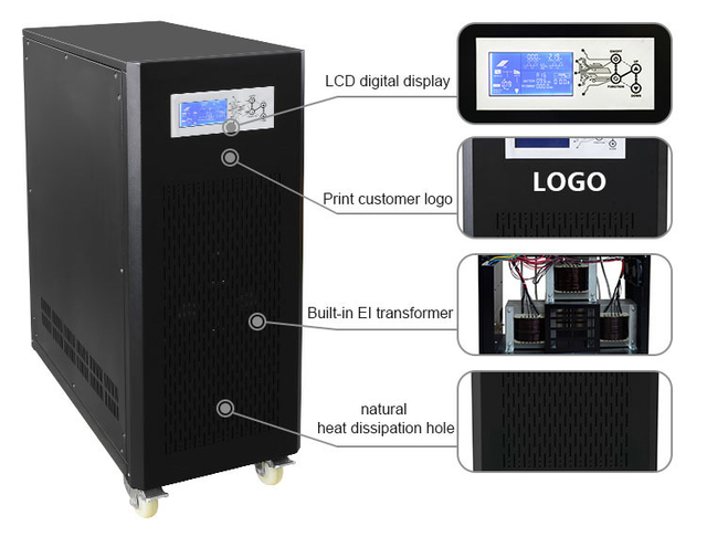 3 مراحل خارج الشبكة الهجين للطاقة الشمسية العاكس 10kVA-30kVA 48V / 96V / 192V