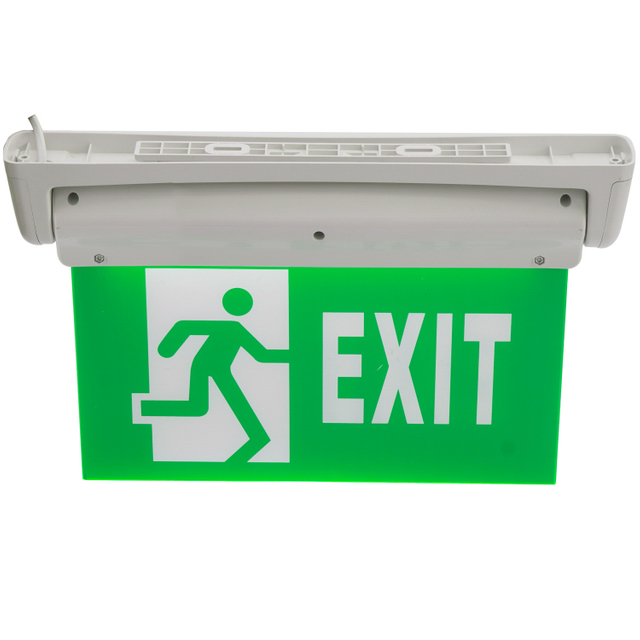 أبيض أخضر طباعة قابلة للشحن بطارية Ni-cd أضواء LED تسجيل خروج الطوارئ